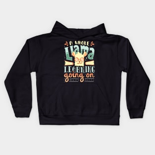 A Whole Llama Learning Going On Cute Teacher Kids Hoodie